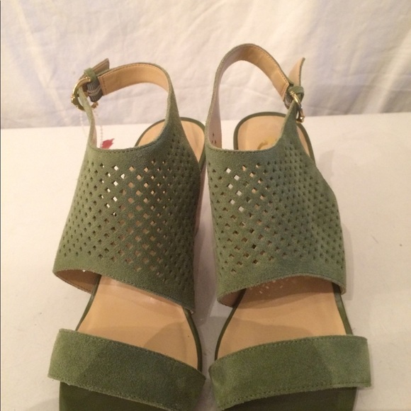 C Wonder green suede wedge sandals size 8 - Picture 2 of 7